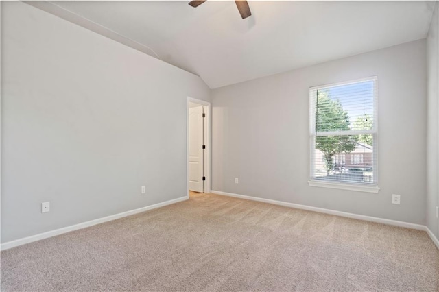 17940 W 158th Ct, Olathe, KS 66062 - spare room featuring carpet floors, ceiling fan, and vaulted ceiling