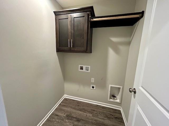 21800 Southcreek Rd, Peculiar, MO 64078 - laundry room with electric dryer hookup, washer hookup, and dark wood-style floors