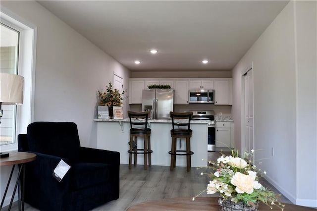 822 Carolina St, Neodesha, KS 66757 - living area featuring light wood finished floors and recessed lighting