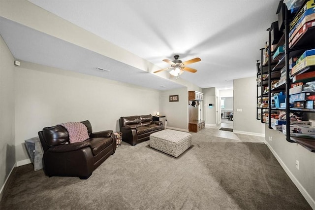 14115 NW 68th St, Parkville, MO 64152 - living room with carpet floors and a ceiling fan