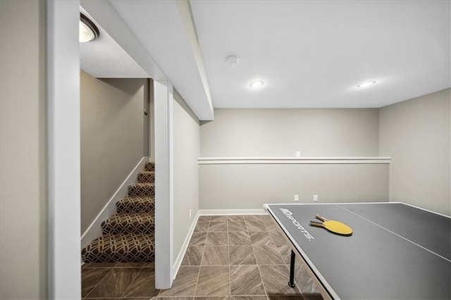 14115 NW 68th St, Parkville, MO 64152 - recreation room featuring baseboards and recessed lighting