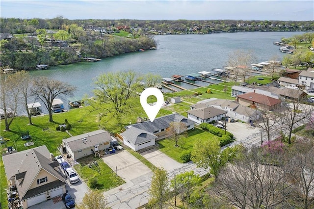 13 P Lake Shore Dr, Lake Lotawana, MO 64086 - aerial view of residential area featuring a nearby body of water