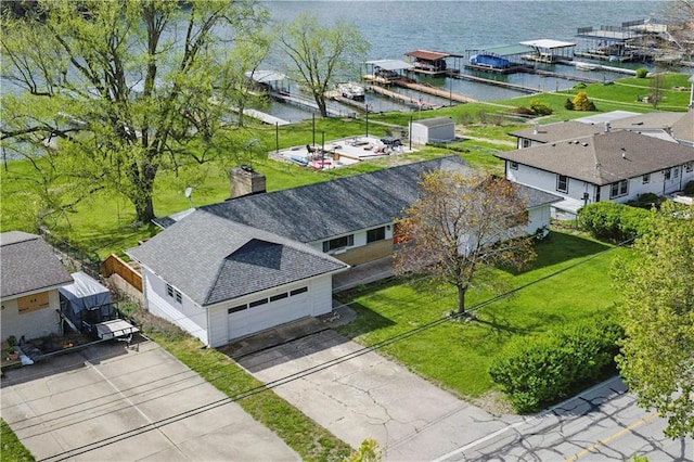 13 P Lake Shore Dr, Lake Lotawana, MO 64086 - aerial view of property and surrounding area featuring a large body of water