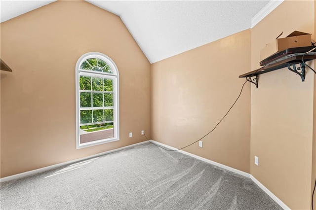 20112 W 220th St, Spring Hill, KS 66083 - carpeted spare room with vaulted ceiling and baseboards