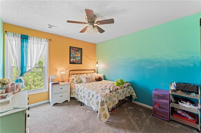 20112 W 220th St, Spring Hill, KS 66083 - carpeted bedroom featuring a ceiling fan and a textured ceiling