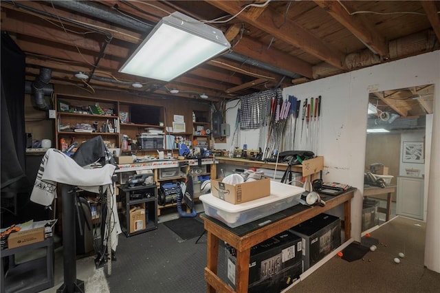315 Goodrich Dr, Warrensburg, MO 64093 - basement with a workshop area and carpet