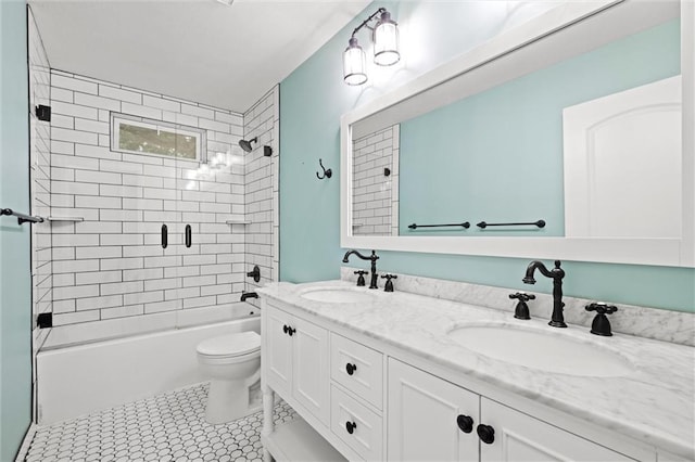 1521 W 22nd St, Lawrence, KS 66046 - full bath featuring bathing tub / shower combination, double vanity, and tile patterned floors