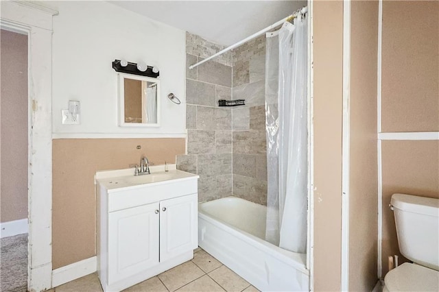 2512 Jules St, Saint Joseph, MO 64501 - full bathroom with shower / tub combo, vanity, and tile patterned flooring