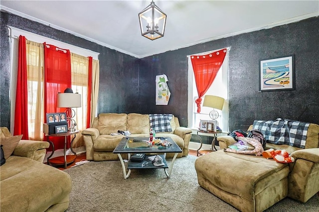 2512 Jules St, Saint Joseph, MO 64501 - carpeted living area featuring ornamental molding