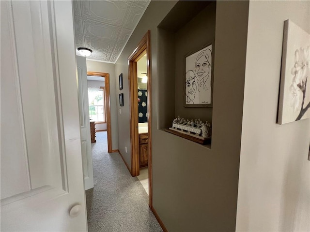 938 S 17th St, Leavenworth, KS 66048 - corridor featuring an ornate ceiling and light carpet