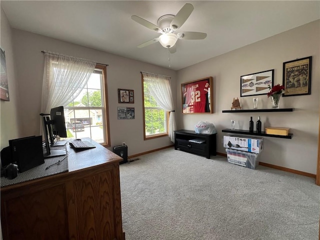 938 S 17th St, Leavenworth, KS 66048 - office featuring a ceiling fan and carpet flooring