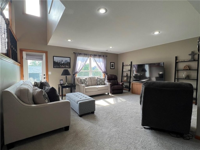 938 S 17th St, Leavenworth, KS 66048 - living area with light carpet, plenty of natural light, and recessed lighting