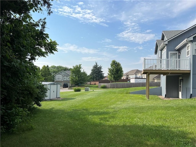 938 S 17th St, Leavenworth, KS 66048 - view of yard featuring a shed and a wooden deck