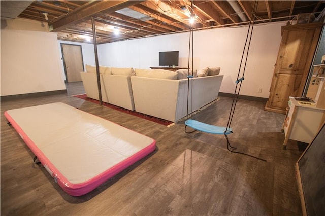 11001 S Perdue Rd, Grain Valley, MO 64029 - unfinished basement featuring baseboards and wood finished floors