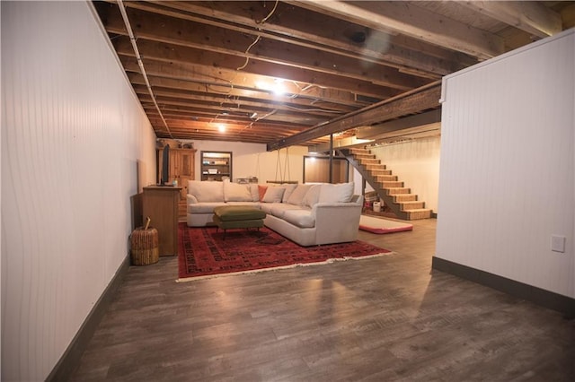 11001 S Perdue Rd, Grain Valley, MO 64029 - living area with stairs and wood finished floors