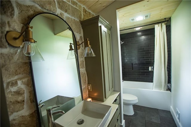 11001 S Perdue Rd, Grain Valley, MO 64029 - full bathroom featuring vanity, shower / bath combo with shower curtain, and stone finish flooring