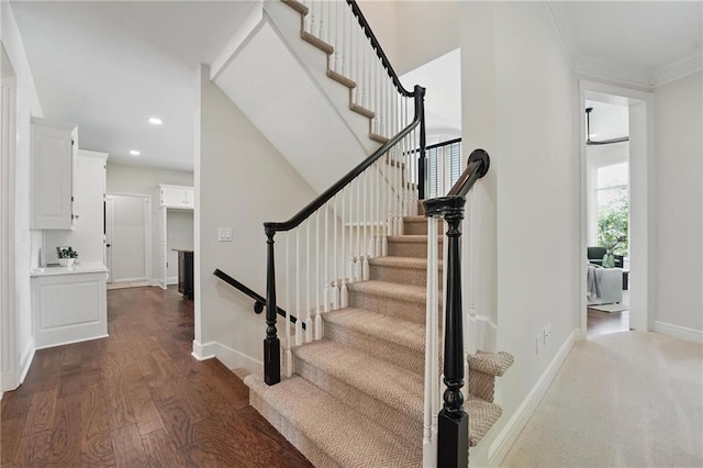 15340 Knox St, Overland Park, KS 66221 - stairway featuring wood finished floors and recessed lighting