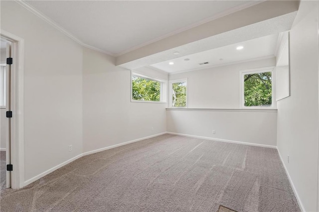 15340 Knox St, Overland Park, KS 66221 - unfurnished room featuring ornamental molding, carpet flooring, and recessed lighting