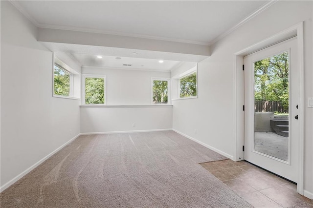 15340 Knox St, Overland Park, KS 66221 - carpeted spare room featuring ornamental molding, healthy amount of natural light, and recessed lighting