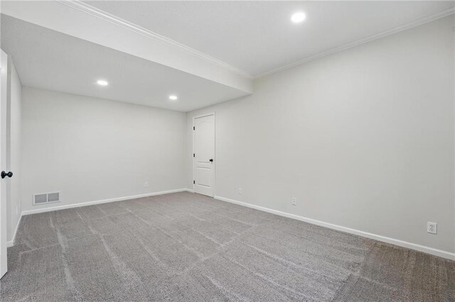 15340 Knox St, Overland Park, KS 66221 - empty room with crown molding, carpet flooring, and recessed lighting