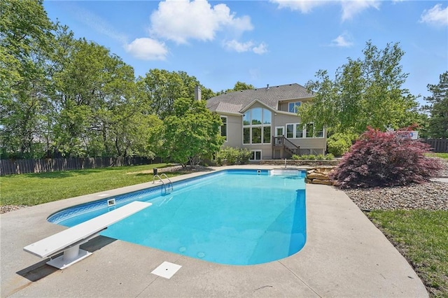 15340 Knox St, Overland Park, KS 66221 - view of swimming pool with a diving board