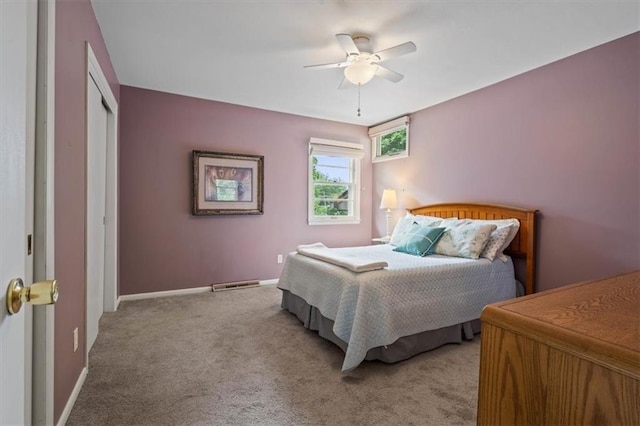 3514 W 47th Pl, Roeland Park, KS 66205 - bedroom with carpet, a closet, and ceiling fan