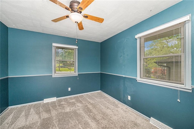 308 E Meadow St, Smithville, MO 64089 - carpeted empty room with healthy amount of natural light, a ceiling fan, and a textured ceiling