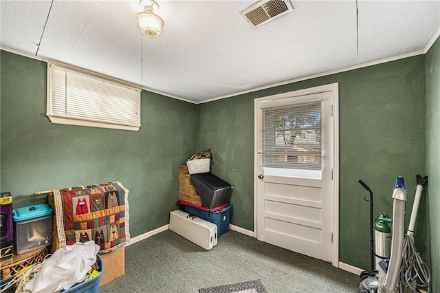 308 E Meadow St, Smithville, MO 64089 - recreation room featuring carpet and ornamental molding