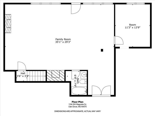 1104 SW Magnolia Cir, Oak Grove, MO 64075 - view of room layout