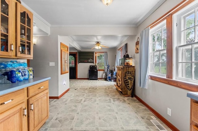 402 Fifth St, Smithville, MO 64089 - corridor with baseboards and crown molding