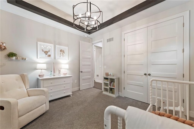 11807 S Kenton St, Olathe, KS 66061 - sitting room with a chandelier and carpet