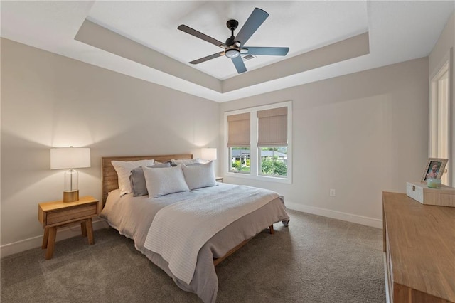 11807 S Kenton St, Olathe, KS 66061 - bedroom with a raised ceiling, carpet, and a ceiling fan