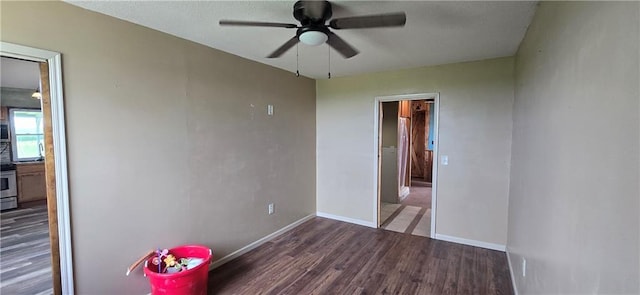 2251 Nemaha Rd, Cummings, KS 66016 - empty room with a ceiling fan and wood finished floors