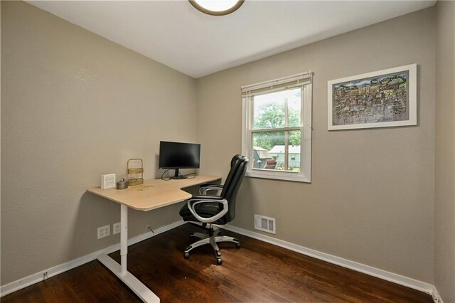 6217 Glenwood St, Mission, KS 66202 - home office with wood finished floors and baseboards