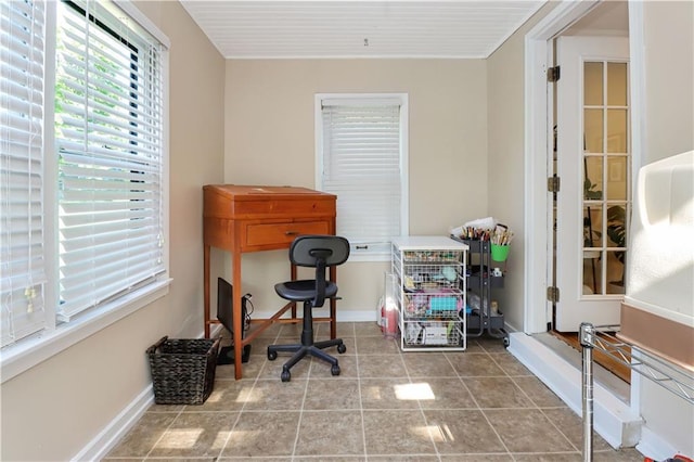 5217 Birch St, Roeland Park, KS 66205 - office featuring baseboards and tile patterned flooring