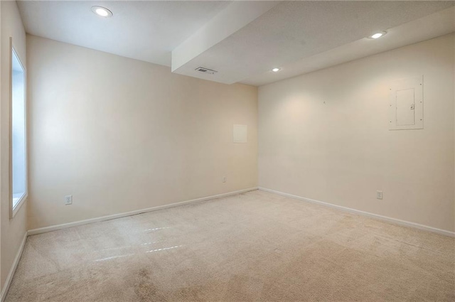 15730 S Brentwood St Unit 2602, Olathe, KS 66062 - empty room featuring light colored carpet, recessed lighting, and electric panel