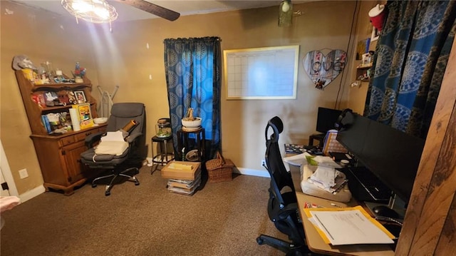 304 N Mckinley St, Weir, KS 66781 - office with ceiling fan and carpet