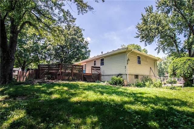 508 NE Shiloh Cir, Blue Springs, MO 64014 - rear view of house featuring a wooden deck