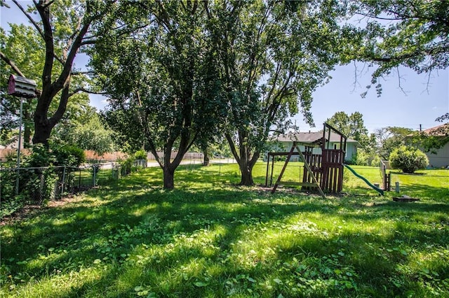 508 NE Shiloh Cir, Blue Springs, MO 64014 - view of yard featuring a playground
