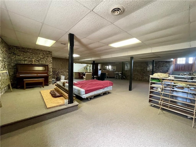 130 W 2nd St, Clearmont, MO 64431 - carpeted bedroom featuring a paneled ceiling