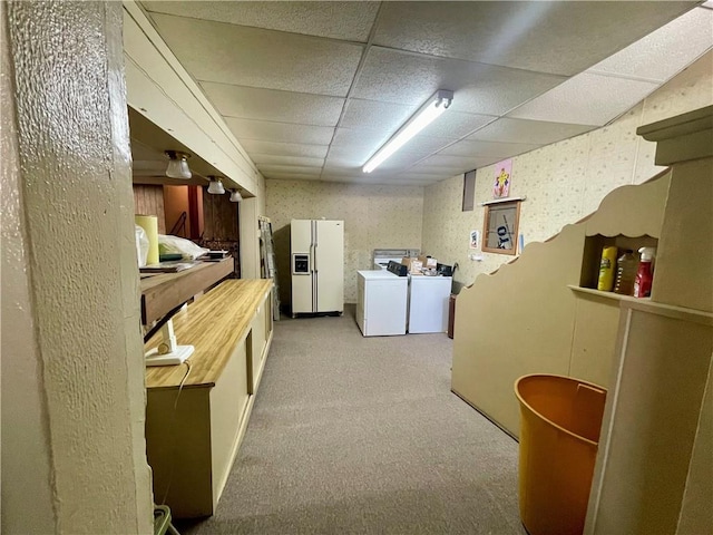 130 W 2nd St, Clearmont, MO 64431 - laundry area featuring separate washer and dryer and carpet floors