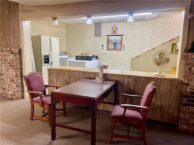 130 W 2nd St, Clearmont, MO 64431 - interior space with carpet flooring and washing machine and clothes dryer