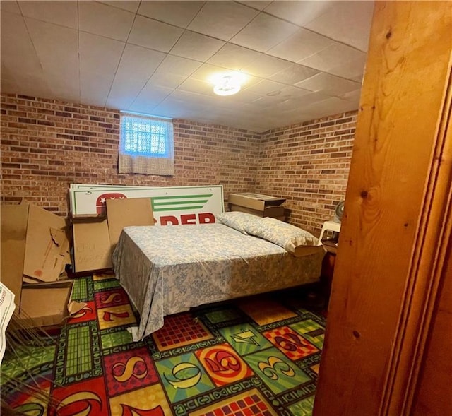 130 W 2nd St, Clearmont, MO 64431 - bedroom featuring brick wall