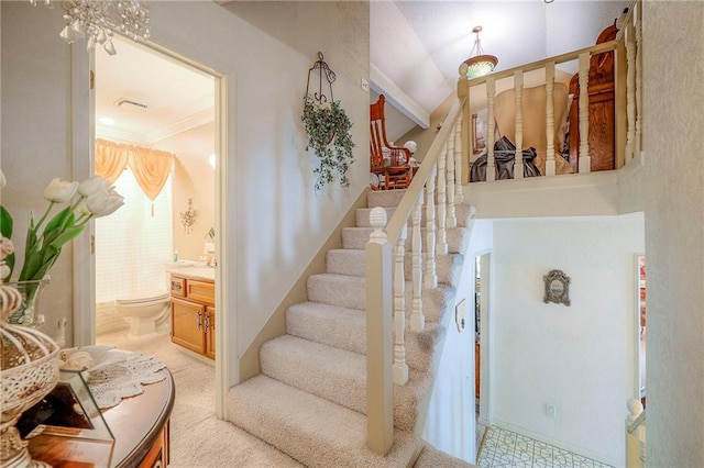 1924 E Sleepy Hollow Dr, Olathe, KS 66062 - stairway with ornamental molding