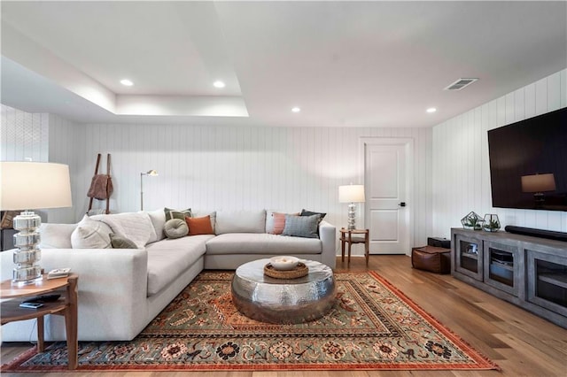 11594 S Zarda Dr, Olathe, KS 66061 - living area with wood finished floors and recessed lighting
