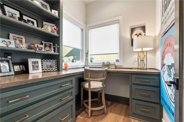 11594 S Zarda Dr, Olathe, KS 66061 - home office with built in study area and light wood-type flooring