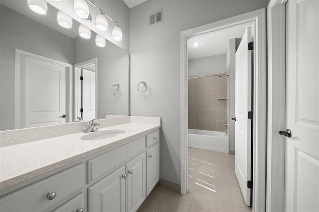 13428 W 172nd St, Overland Park, KS 66221 - full bathroom featuring vanity, tile patterned floors, and shower / bathtub combination