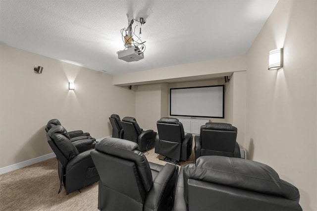 13428 W 172nd St, Overland Park, KS 66221 - home theater room with light colored carpet and a textured ceiling