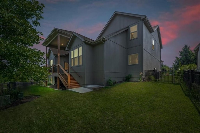 13428 W 172nd St, Overland Park, KS 66221 - back of property at dusk with stairs
