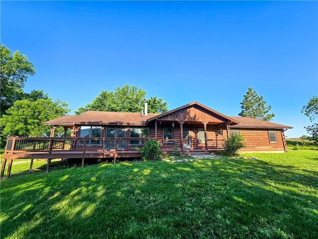 2359 Gp Rd, Ks, KS 66850 - back of house with a lawn and a wooden deck